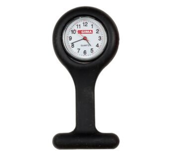 SILICONE NURSE WATCH – round – black