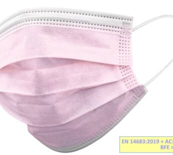 GISAFE 98% FILTERING SURGEON MASK 3 PLY type IIR with loops – adult – pink – flowpack