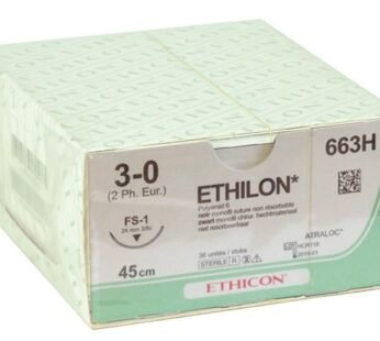 ETHICON ETHILON MONOFILAMENT SUTURES – gauge 3/0 needle 24 mm