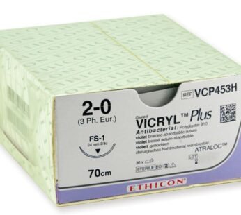 ETHICON VICRYL PLUS ABSORBABLE SUTURES – gauge 2/0 needle 24 mm – braided