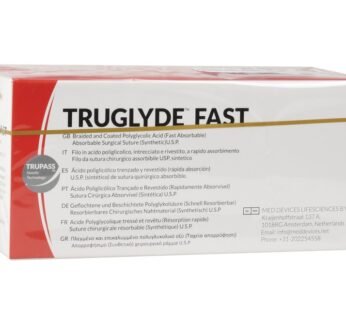 TRUGLYDE FAST ABSORB. SUTURE gauge 3/0 circle 3/8 needle 20mm – 75cm – undyed