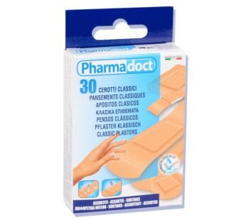 PHARMADOCT CLASSIC PLASTERS 5 assorted sizes – carton of 12 boxes of 30