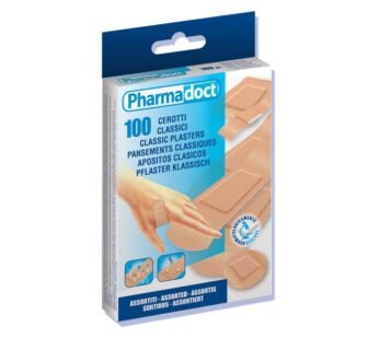 PHARMADOCT CLASSIC PLASTERS 6 assorted sizes – carton of 12 boxes of 100