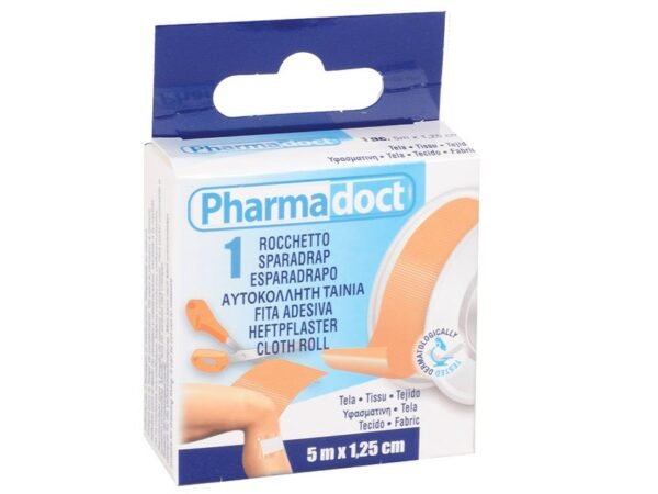 PHARMADOCT CLOTH ROLL - FABRIC - 5m x 1.25cm - carton of 18 boxes