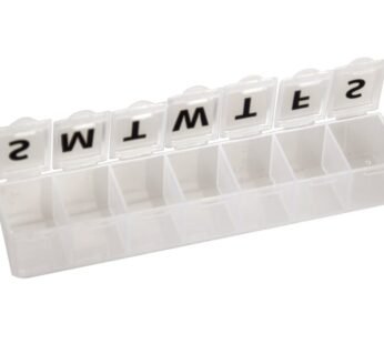 WEEKLY PILL BOX – white – blister – English