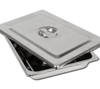 S/S INSTRUM. TRAY WITH LID – 355x254X50 mm