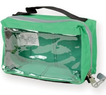 E1 RECTANGULAR POUCH with window and handle – green