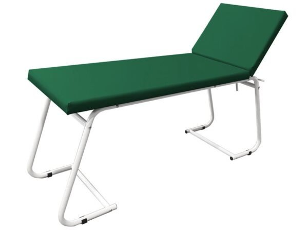 EXAMINATION COUCH - white painted, green mattress