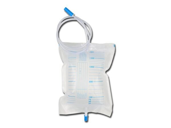 URINE BAG 2000 cc - tube 90 cm - with non-return/exaust valve