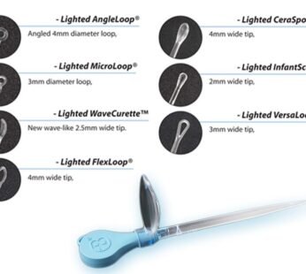 LIGHTED MIXED CURETTES with lens and LED illuminator