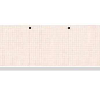 ECG thermal paper 112×100 mm x300s pack – orange grid