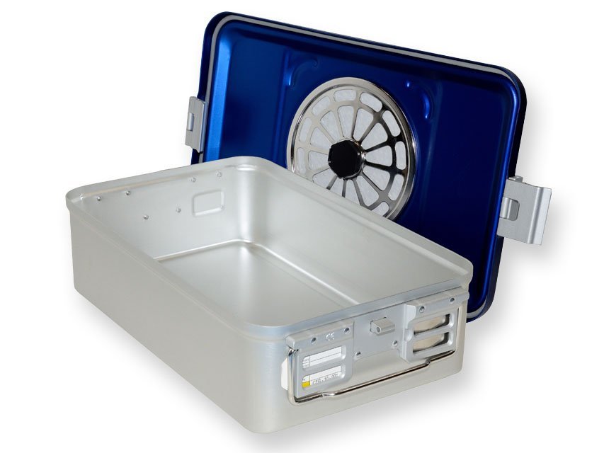 CONTAINER WITH FILTER medium h 135 mm - blue - perforated - Image 2