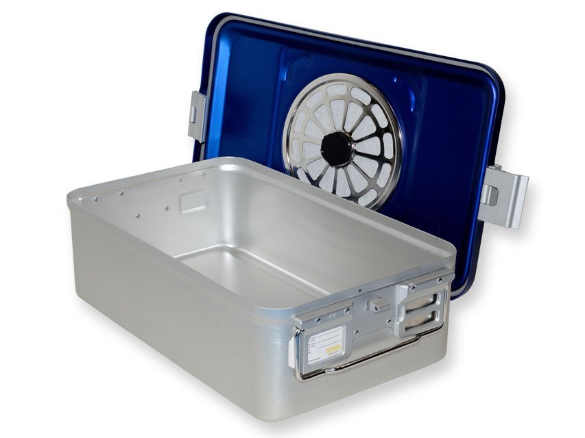 CONTAINER WITH FILTER medium h 150 mm - blue - perforated - Image 2