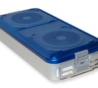 CONTAINER WITH FILTER large h 100 mm – blue – perforated