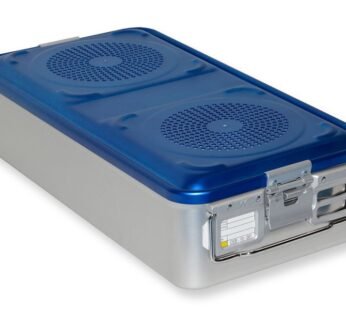 CONTAINER WITH FILTER large h 135 mm – blue – perforated