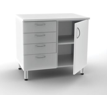 DOUBLE BASE UNIT 4 drawers + 1 door with 2 shelves – white