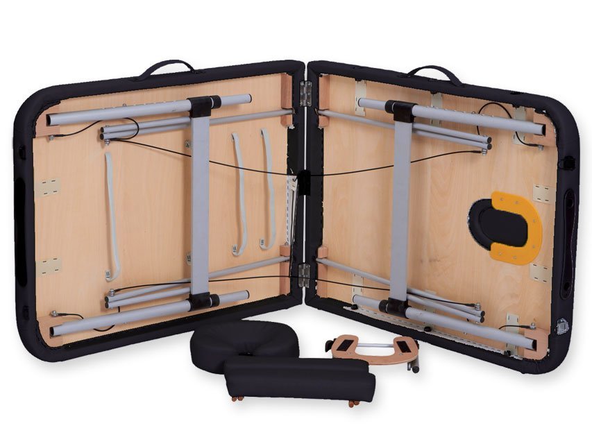 2-SECTION ALUMINIUM MASSAGE TABLE - black - Image 2