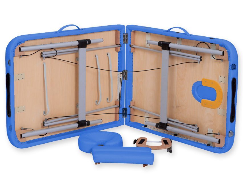 2-SECTION ALUMINIUM MASSAGE TABLE - blue - Image 2