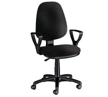 CUNEO CHAIR with armrest – leatherette – black