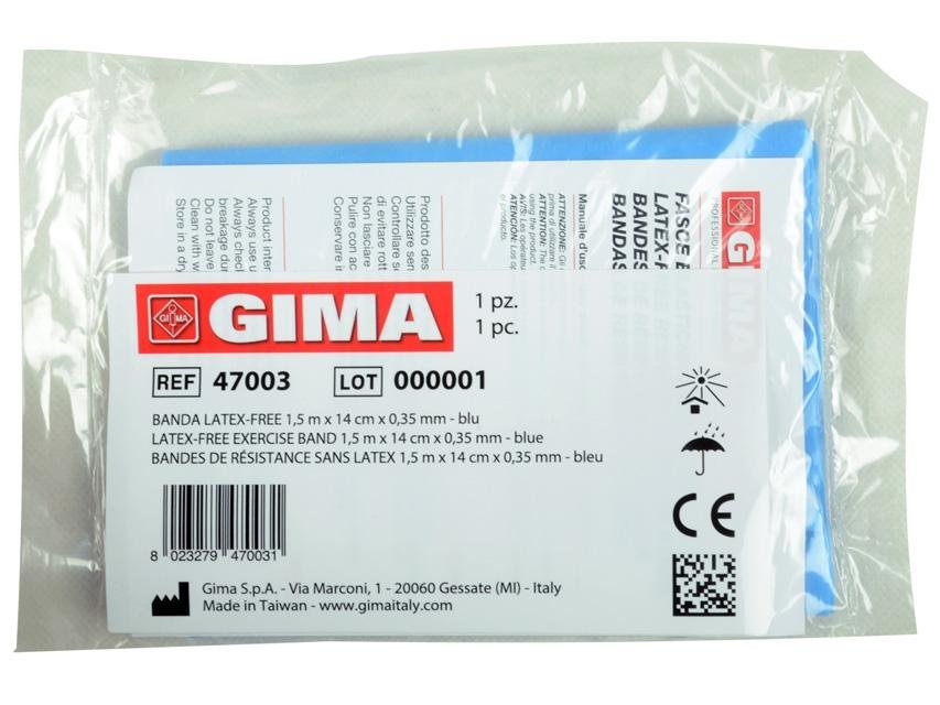 LATEX-FREE EXERCISE BAND 1.5 m x 14 cm x 0.35 mm - blue - Image 2